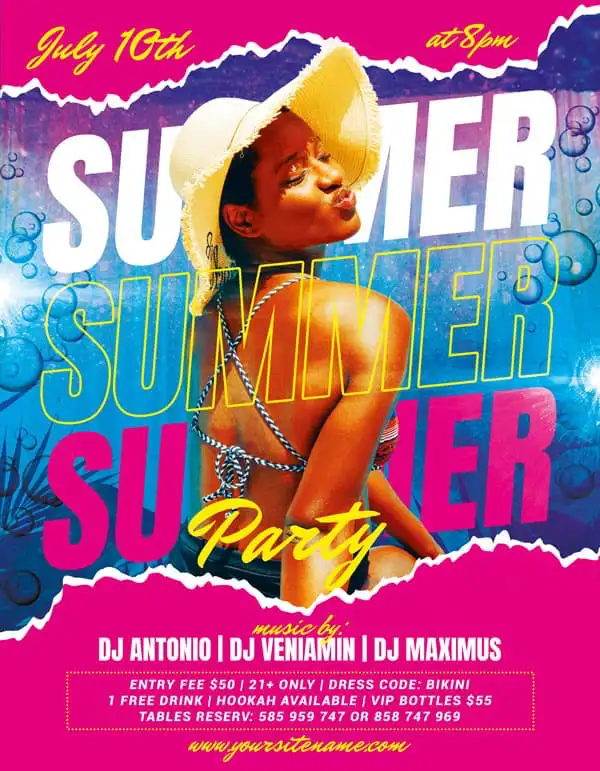 Free Summer Party Flyer Template