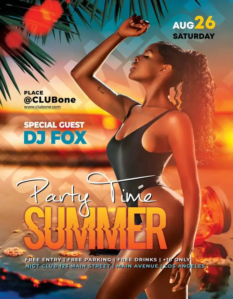 Free Summertime Flyer PSD Template