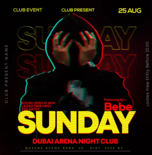 Free Sunday Night Party Instagram Template