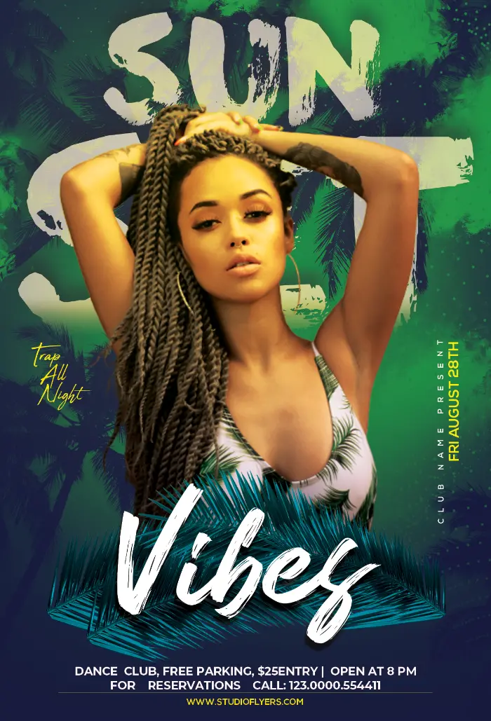 Free Sunset Vibes Flyer Template
