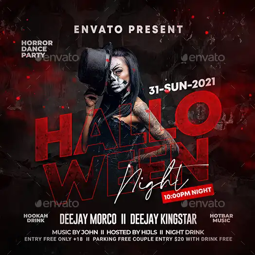Halloween Night Instagram PSD Template