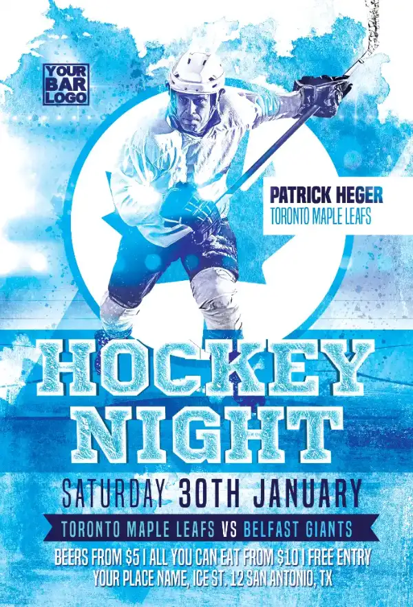 Ice Hockey Match Flyer Template
