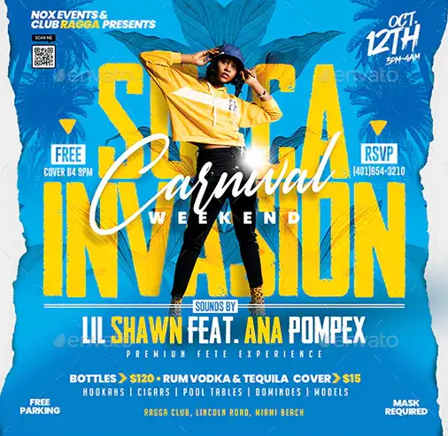 Soca Invasion Party Instagram Template