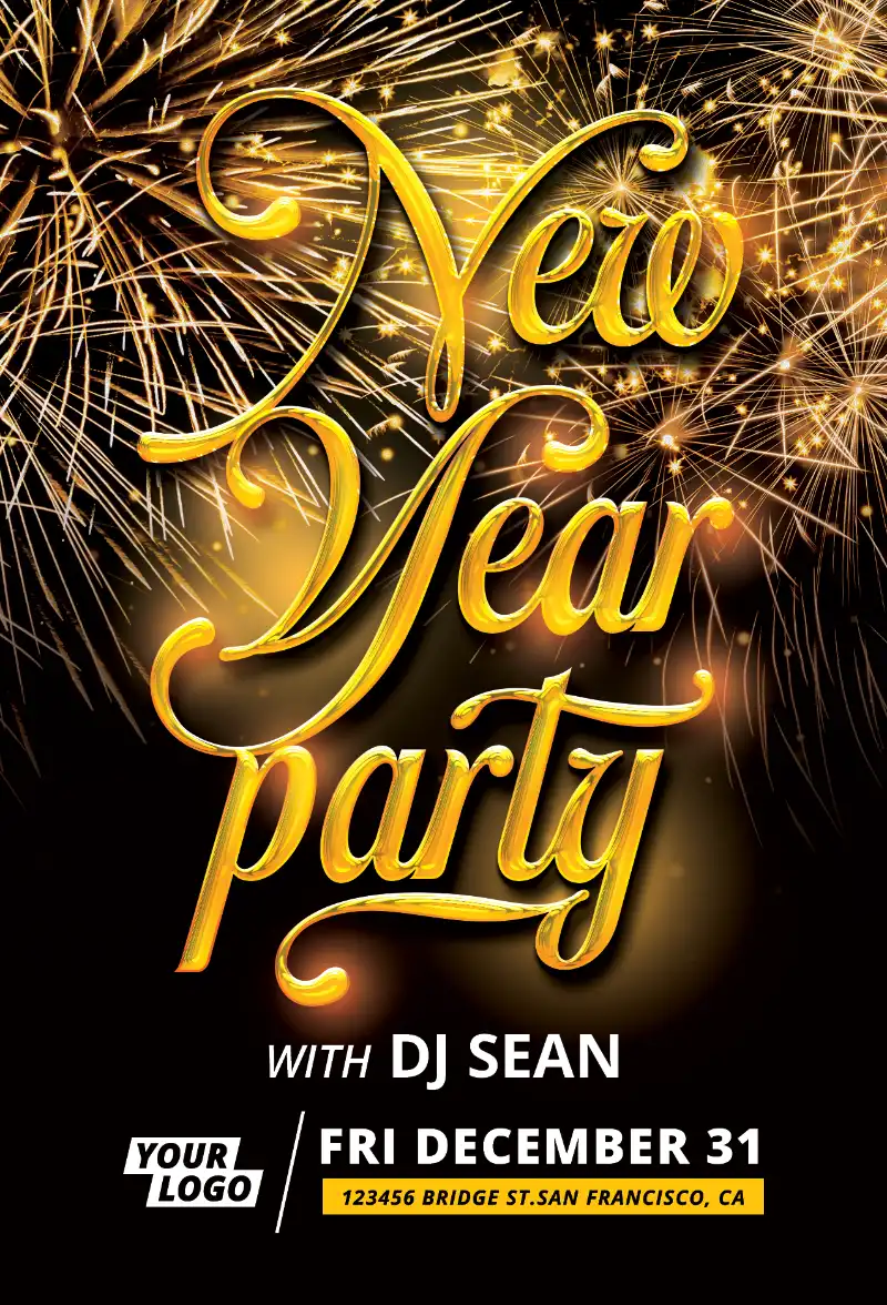 Free New Year Party Flyer Template