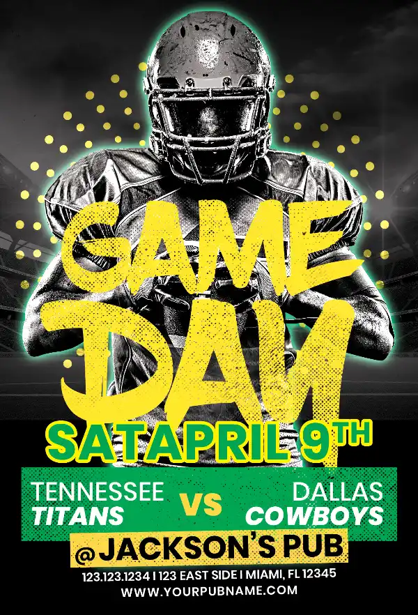 Free American Football Flyer PSD Template