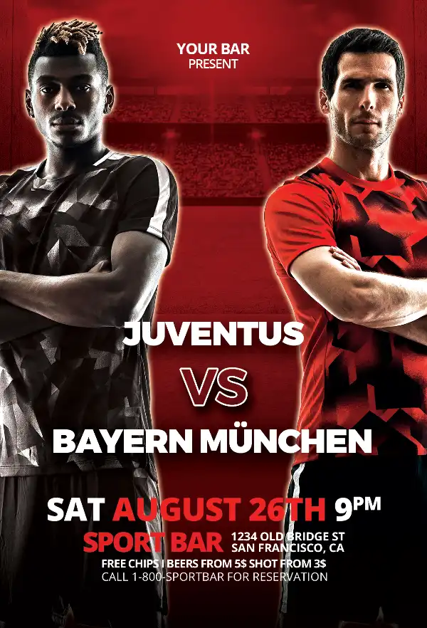 Free Soccer Game Flyer Template