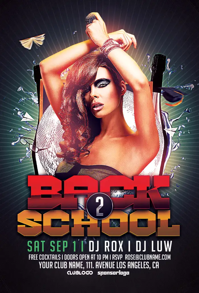 Back to School Party Event Flyer Template