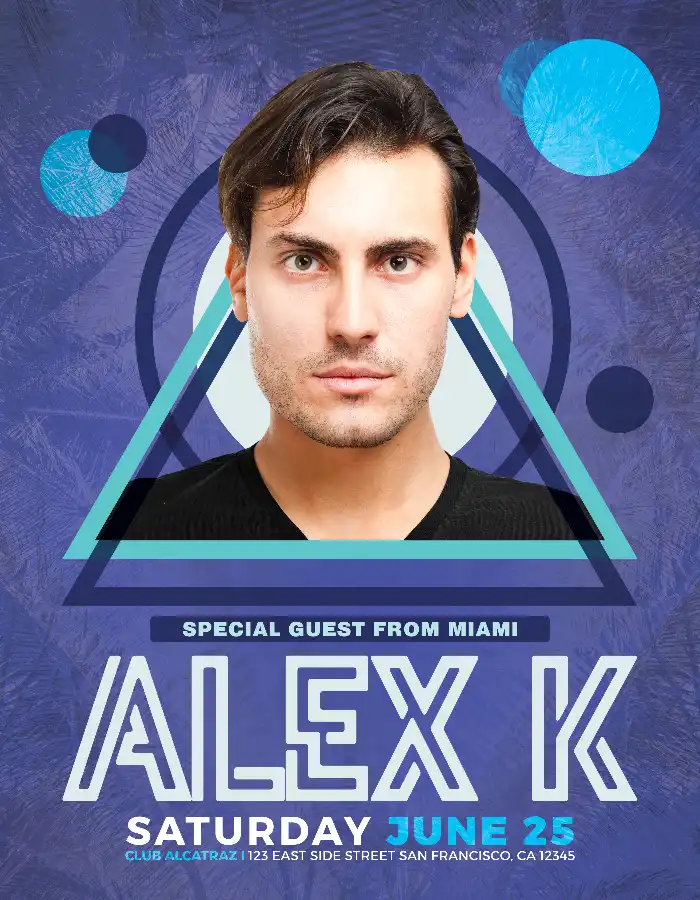 Electro Club DJ Poster Template