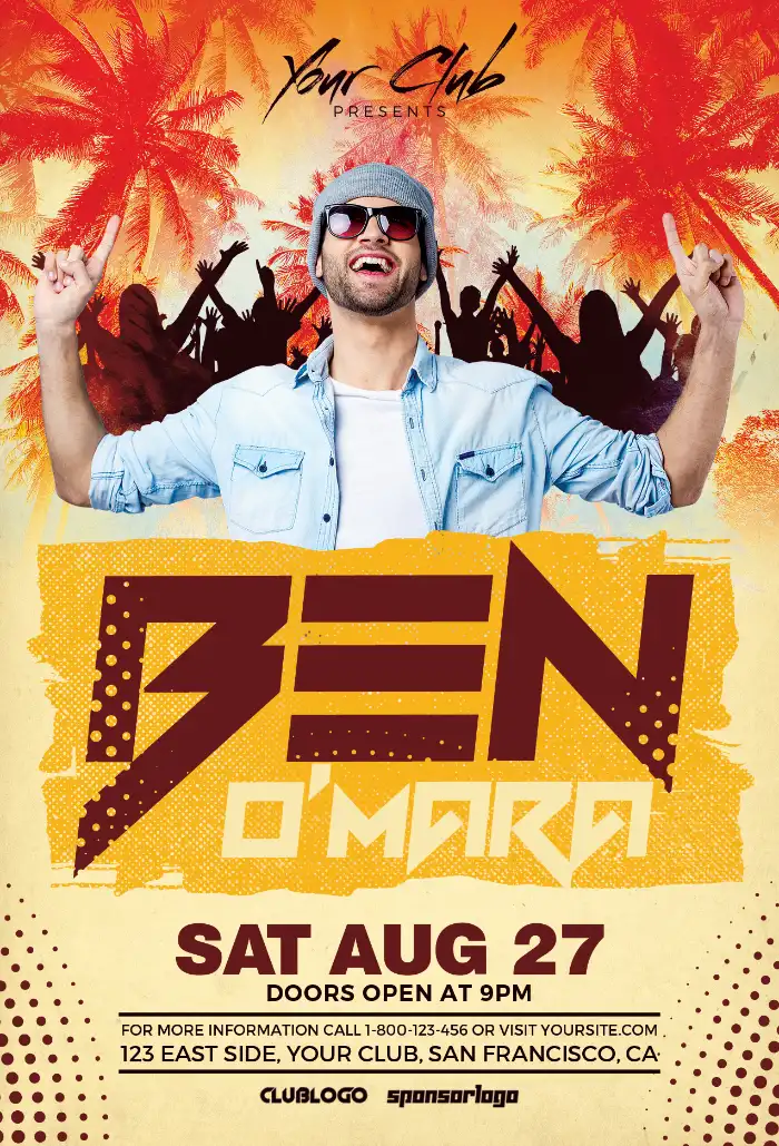 Electro House DJ Party Flyer Template