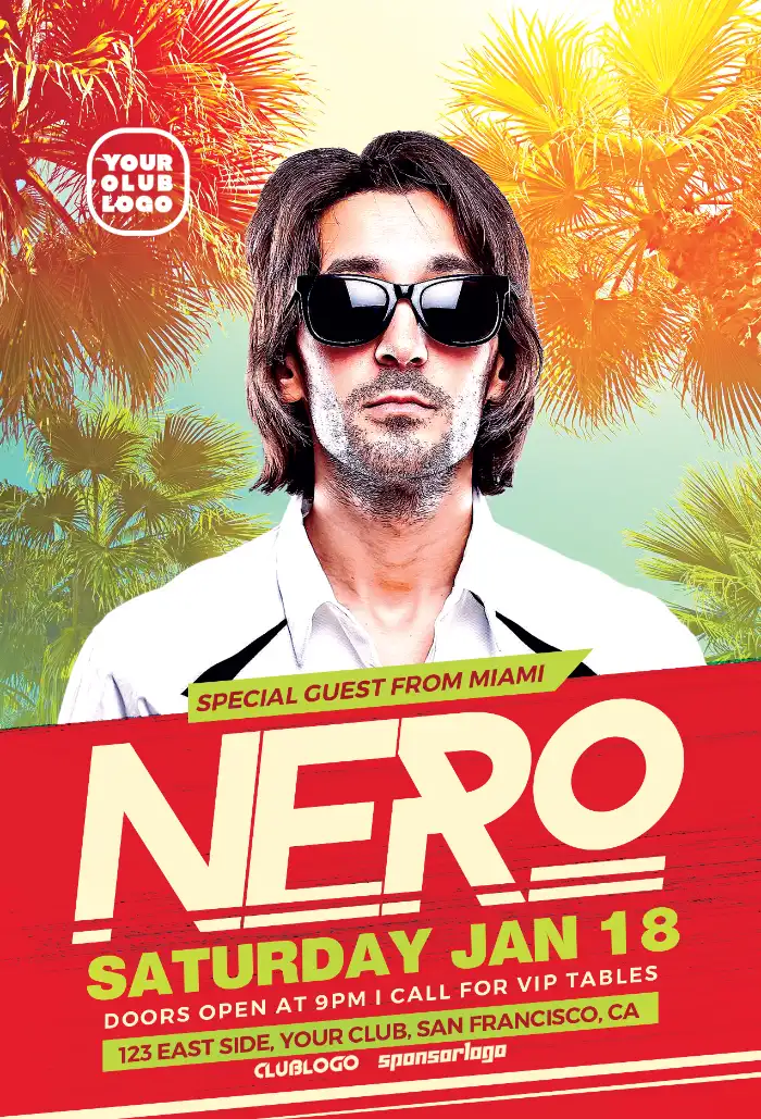 Electro Music DJ Club Flyer Template