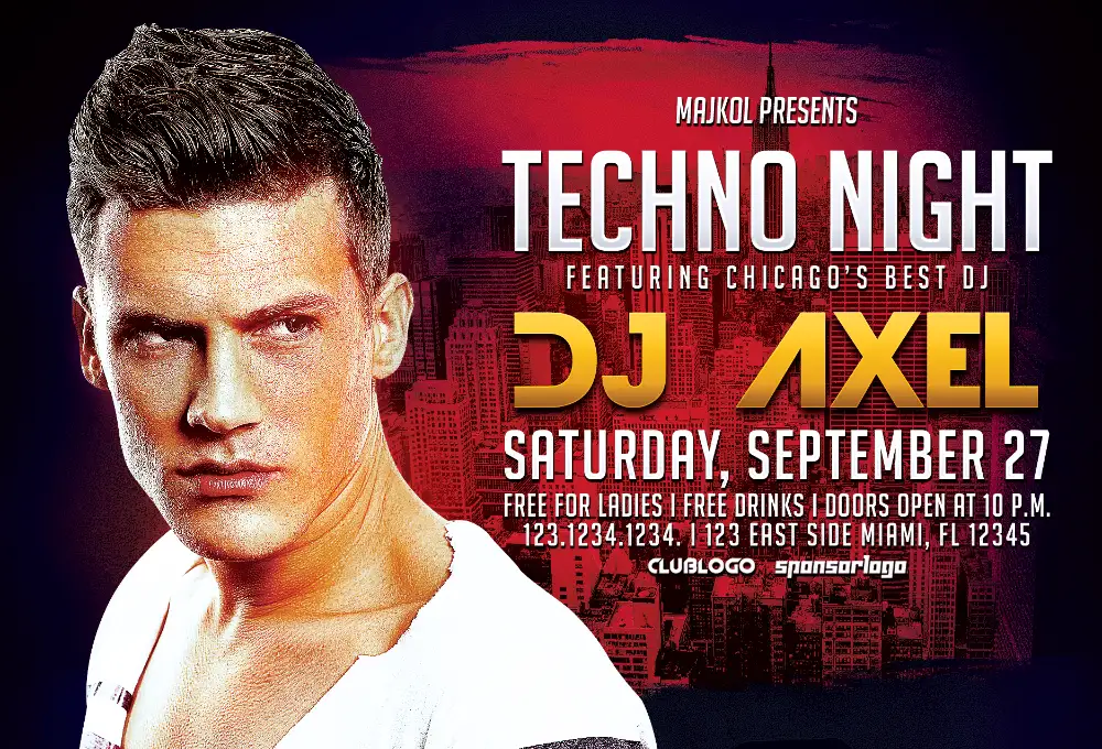 Electro Night DJ Flyer Template