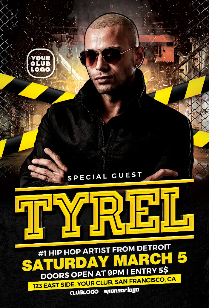 Flyer Template for Hip Hop Music