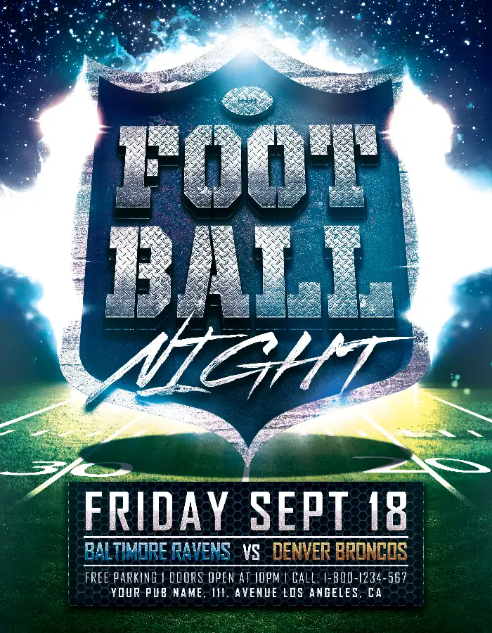 Football Night Poster PSD Template