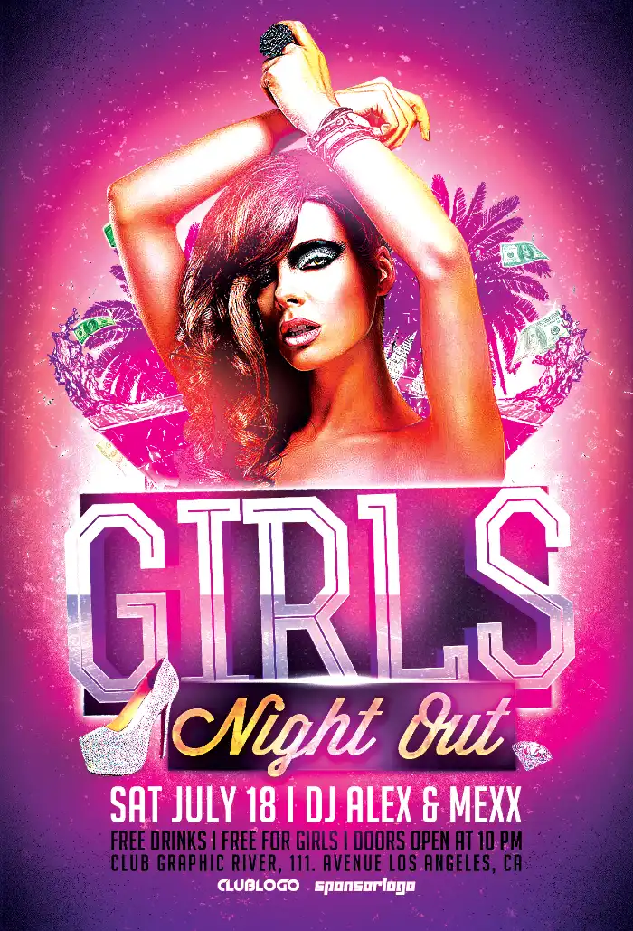 Girls Night Flyer Template