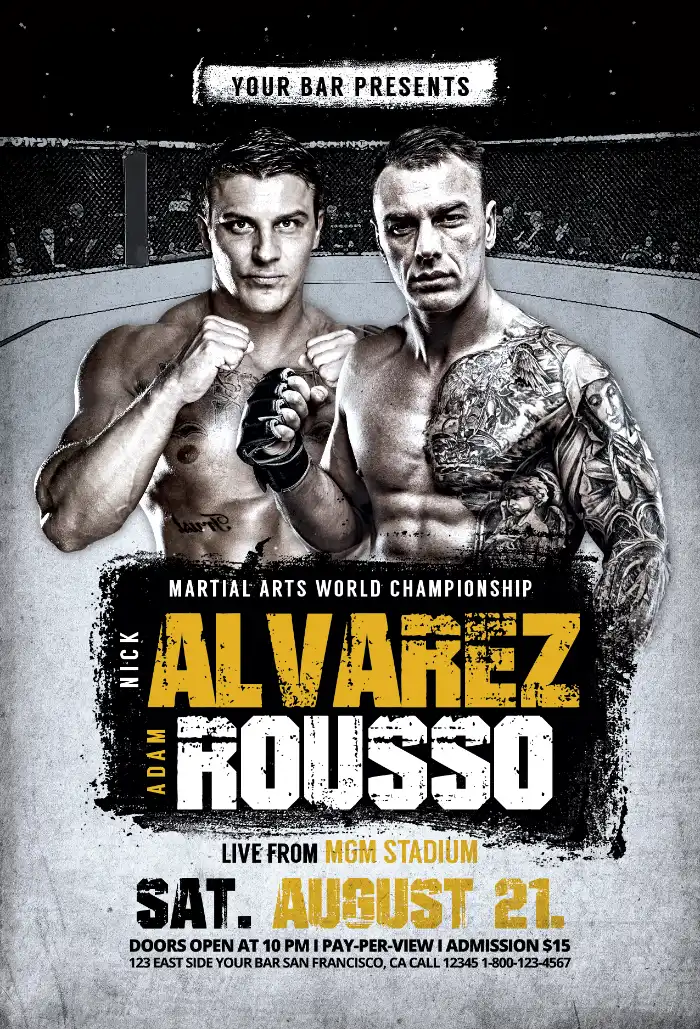 MMA/UFC Main Event Flyer Template