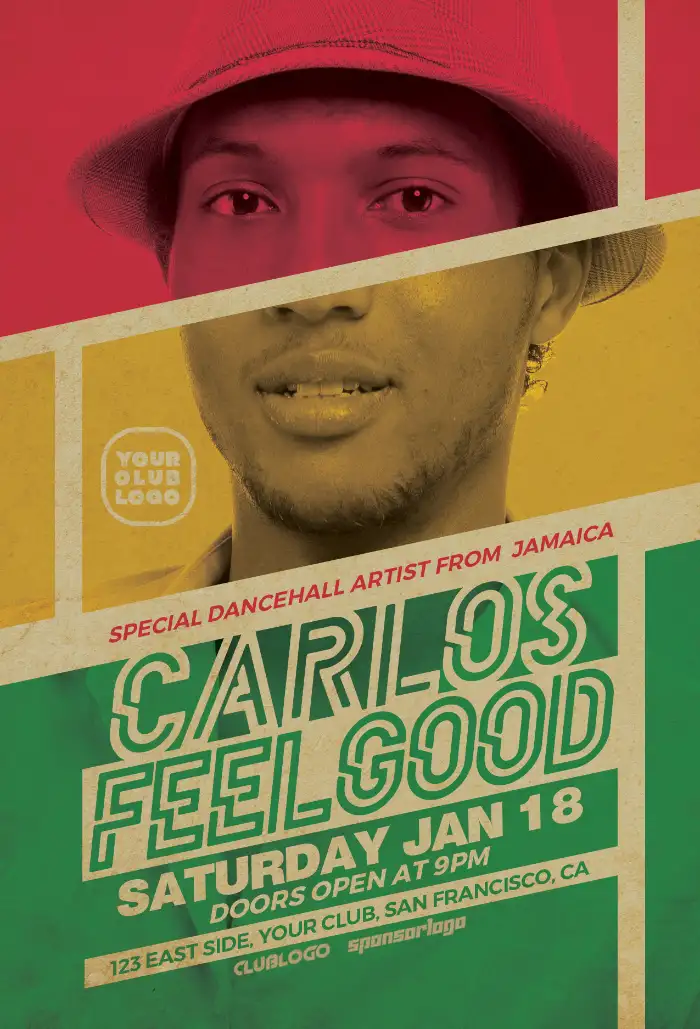 Reggae Music Event Flyer Template