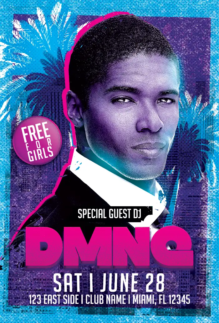 Retro DJ Party Flyer Template