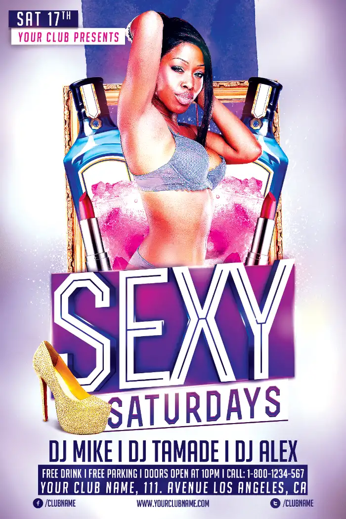 Saturdays Club Night Flyer Template