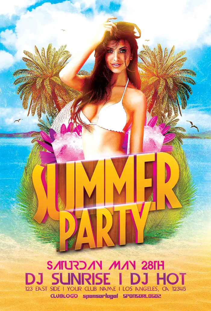 Summer Beach Party Event Flyer Template