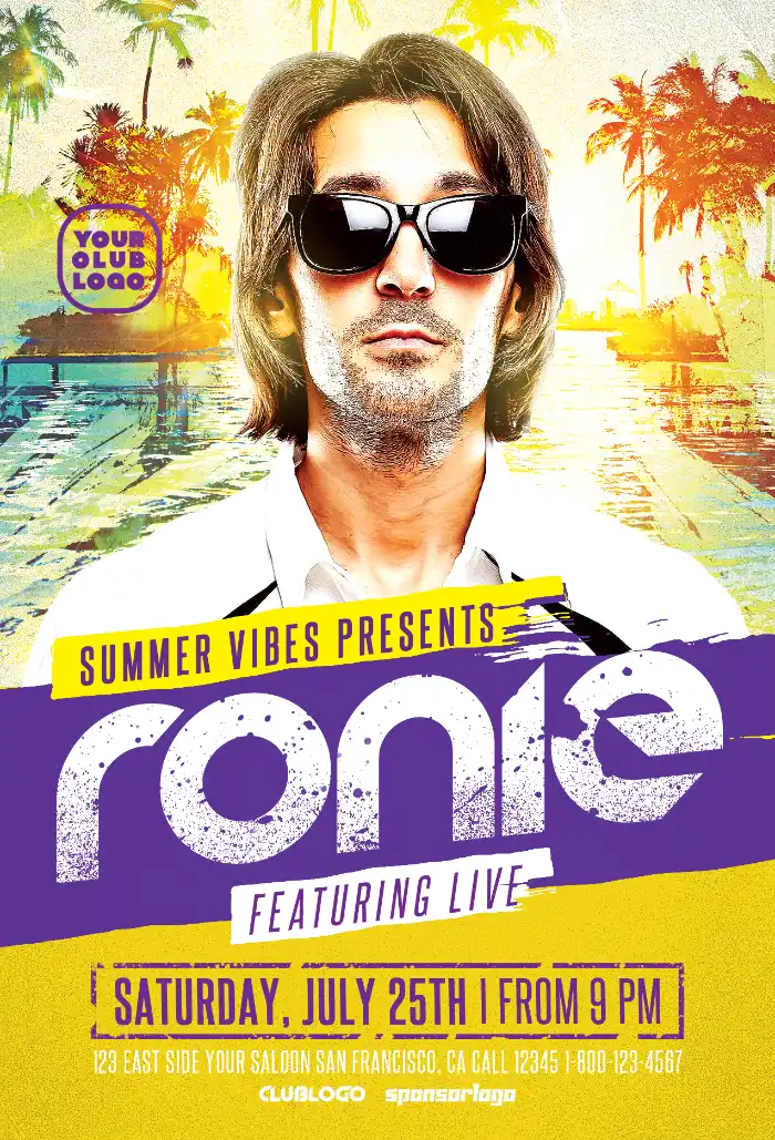 Summer DJ Club Event Flyer Template