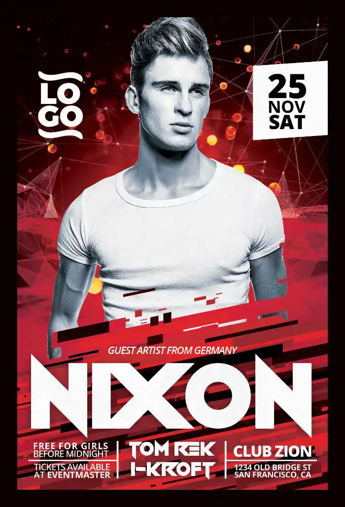Electro House Club DJ Flyer Template