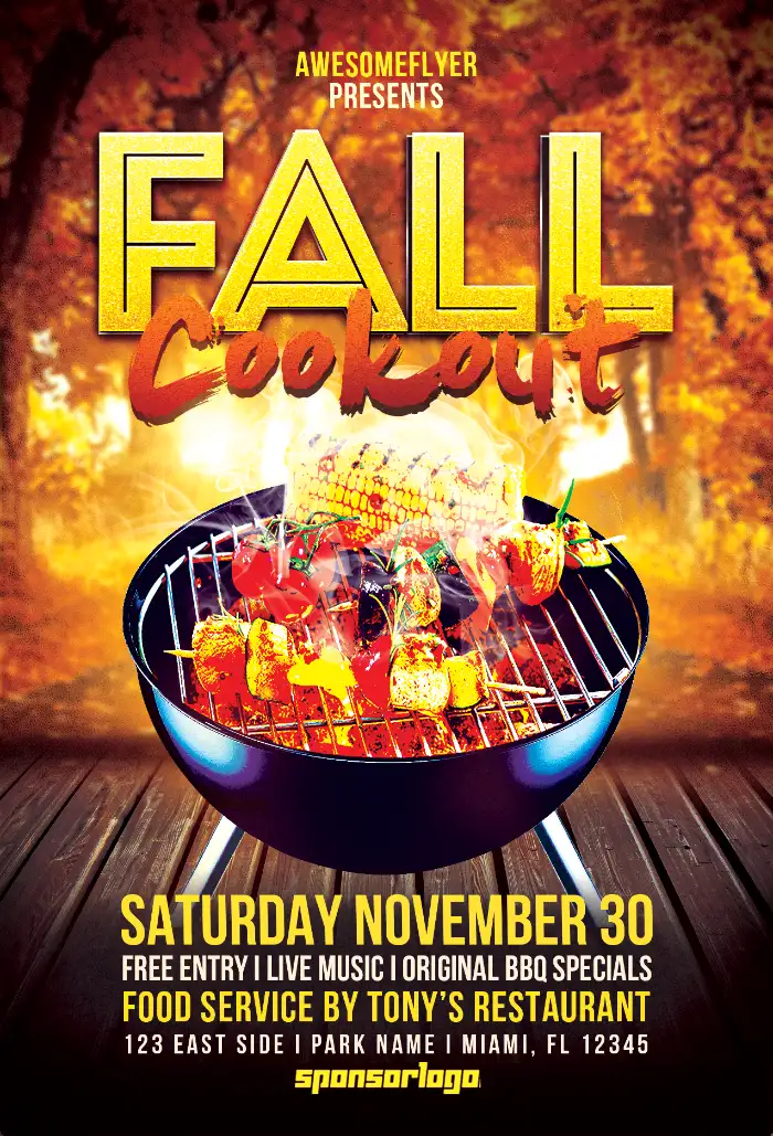 Fall Cookout Flyer Template