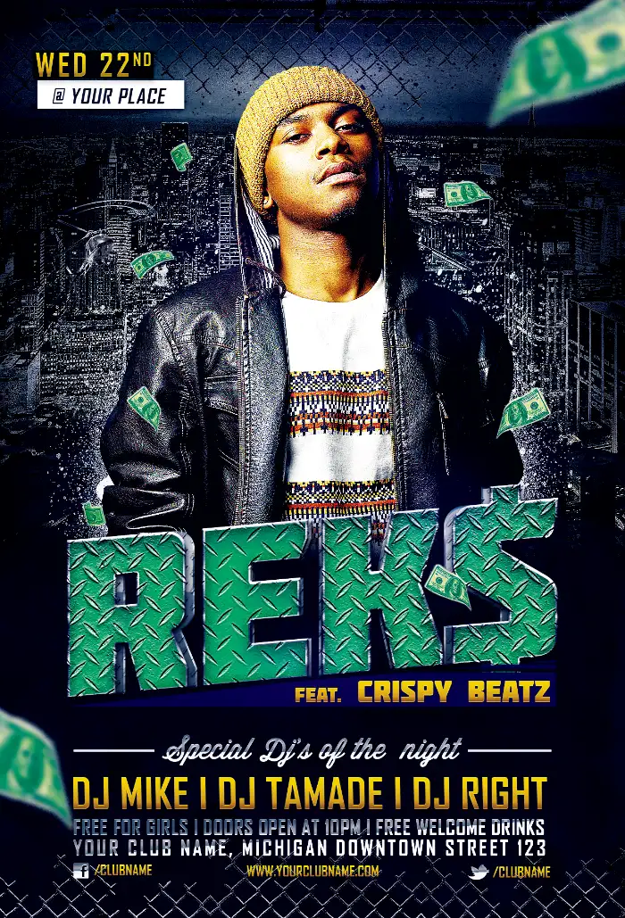 Flyer Template for Hip Hop DJ's