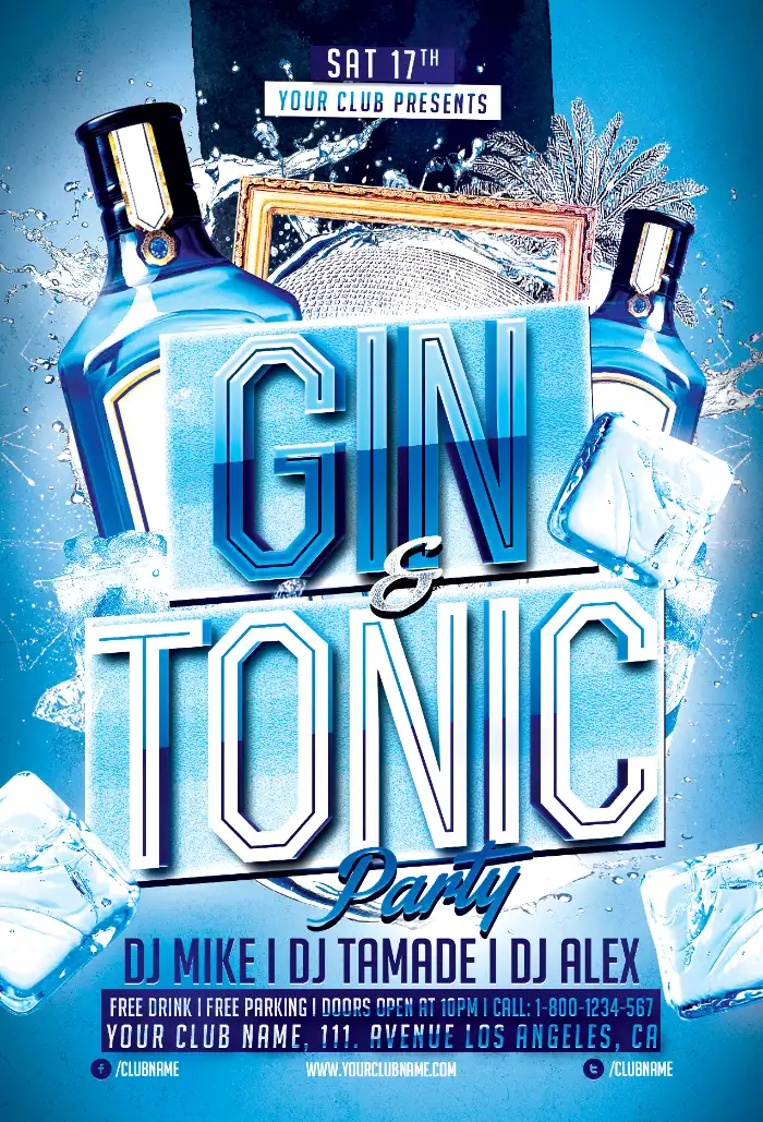 Gin Tonic Night Flyer Template