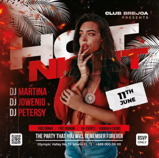 Hot Night Party Instagram Template