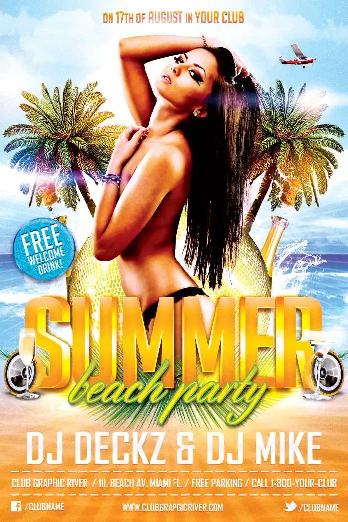 Amazing Hot Summer Beach Flyer Template