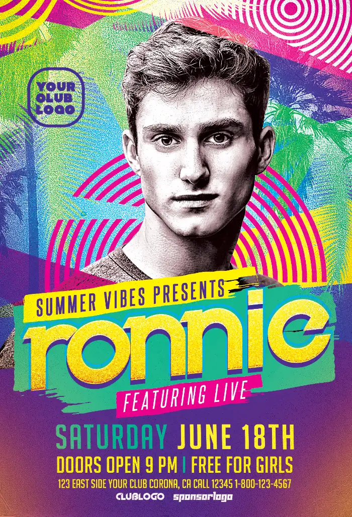 Electro House DJ Event Flyer Template