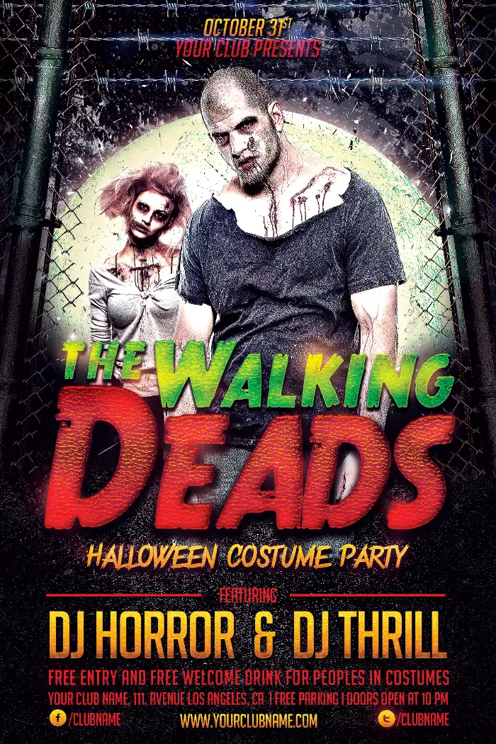 Halloween Costume Party Flyer and Poster Template