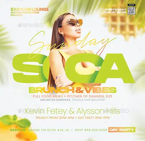 Soca Brunch Day Party Template