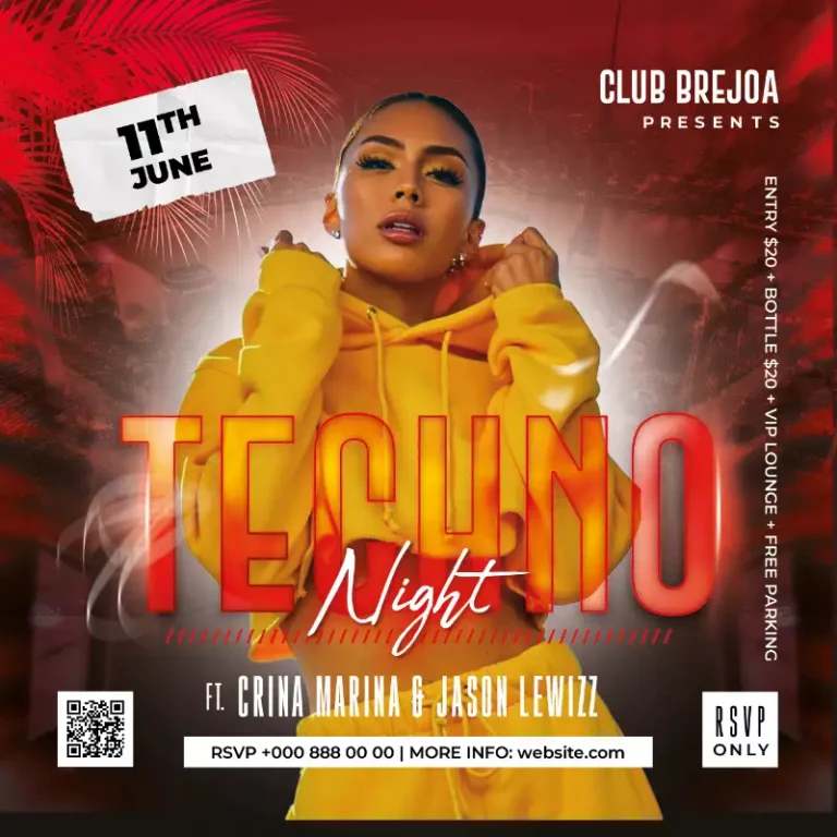 Techno Party Free Instagram Template