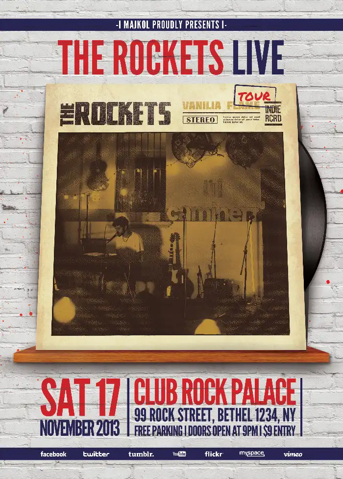 Vinyl Indie Music Flyer Template