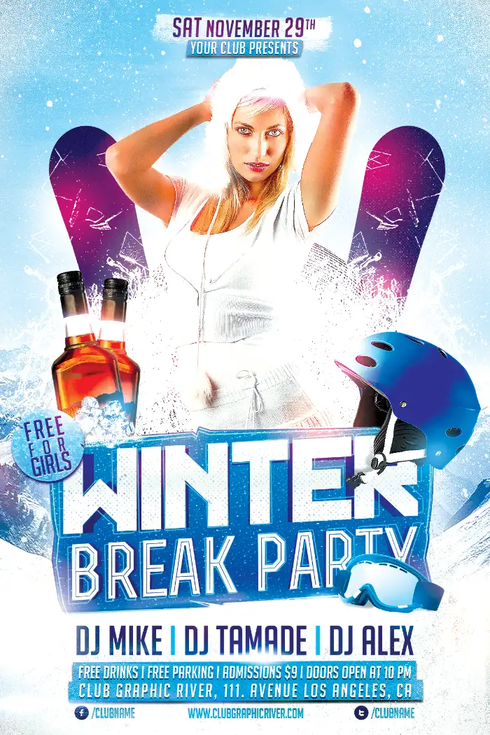 Winter Break Flyer Template