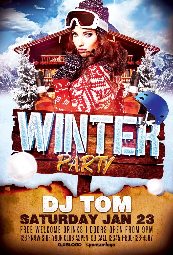 Winter Party Flyer Template