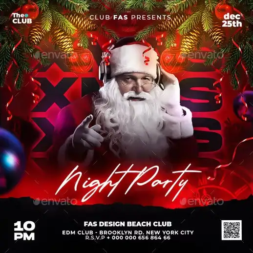 Christmas Night Club Instagram Template