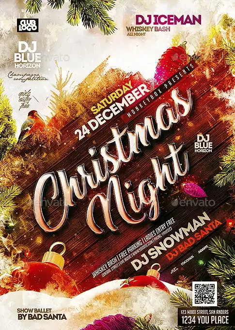 Christmas Night Party Flyer Template