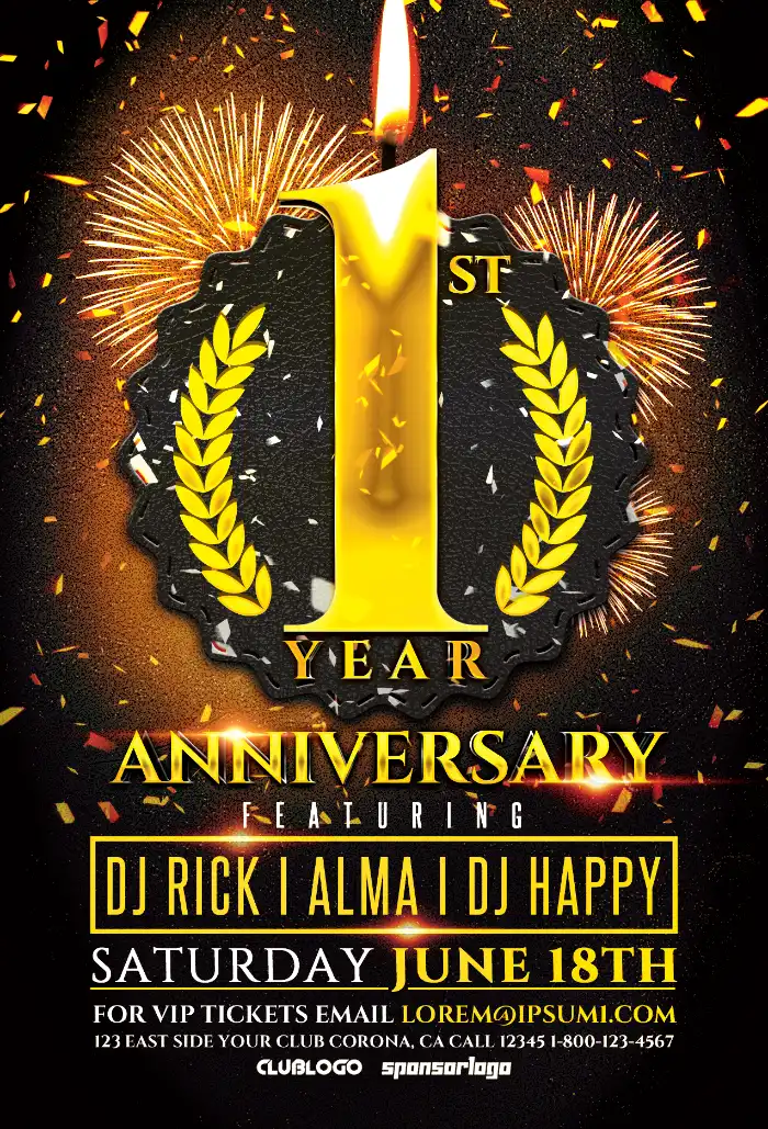 Elegant Anniversary Party Flyer Template