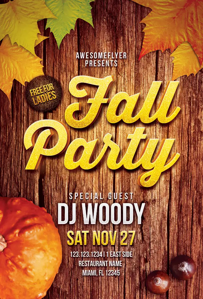 Fall Party Flyer Template