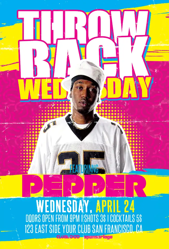 Throwback Party Flyer Template