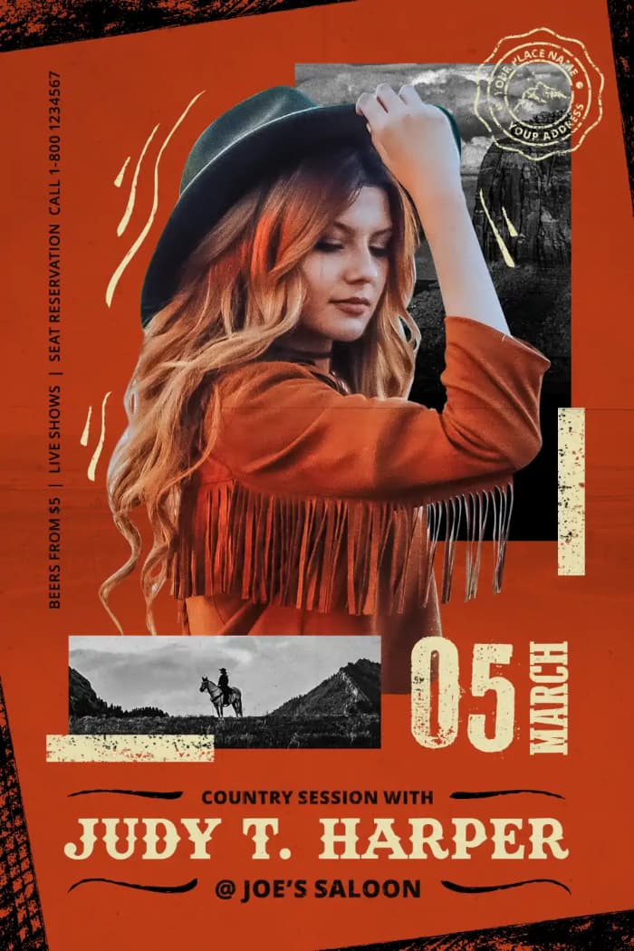 Live Country Music Event Flyer Template