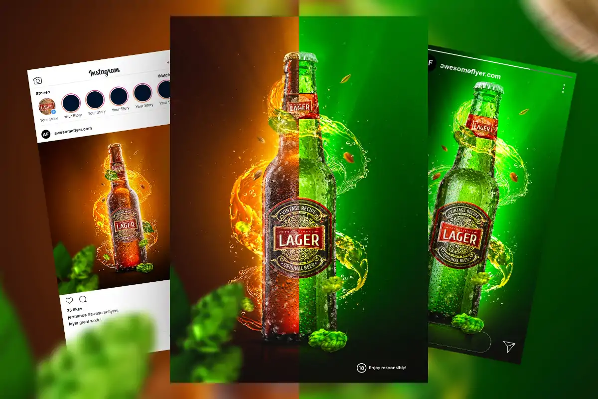 Perfect Beer Ad Template Package