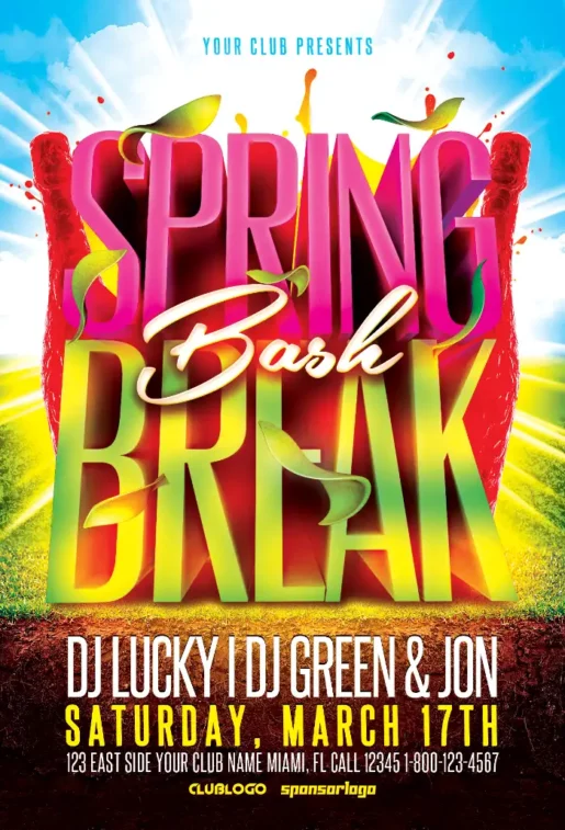 Spring Break Bash Flyer Template