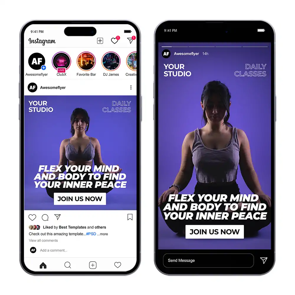 Fitness & Yoga Instagram Templates