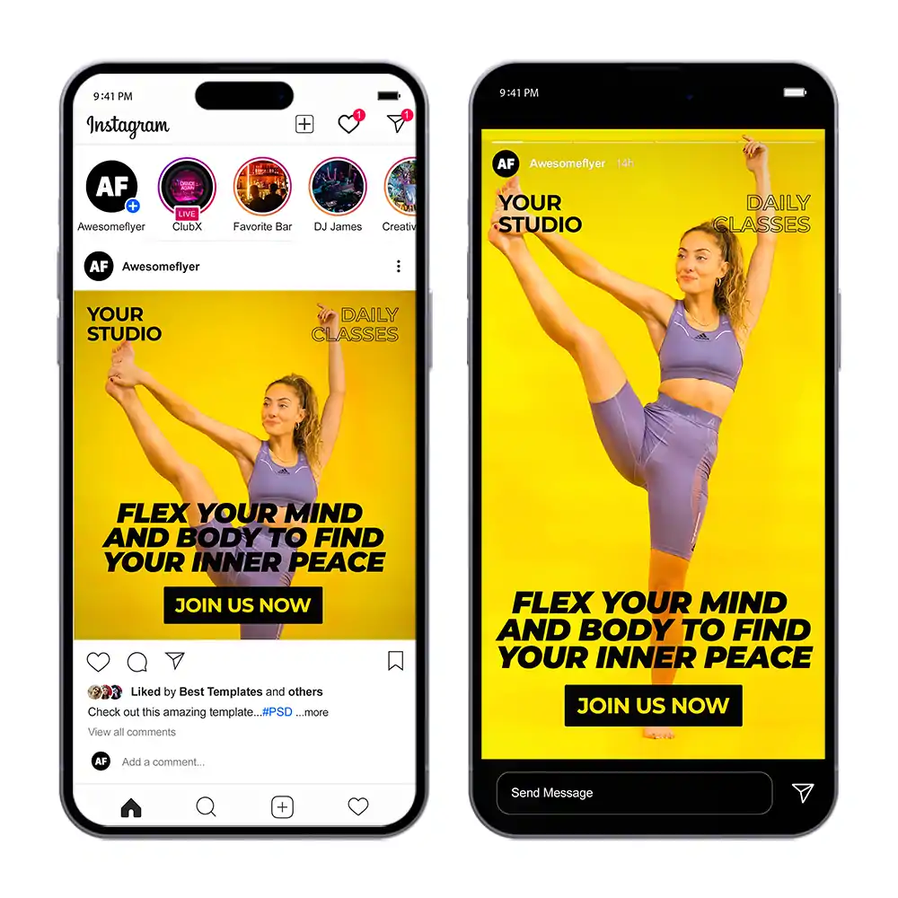 Fitness & Yoga Instagram Templates