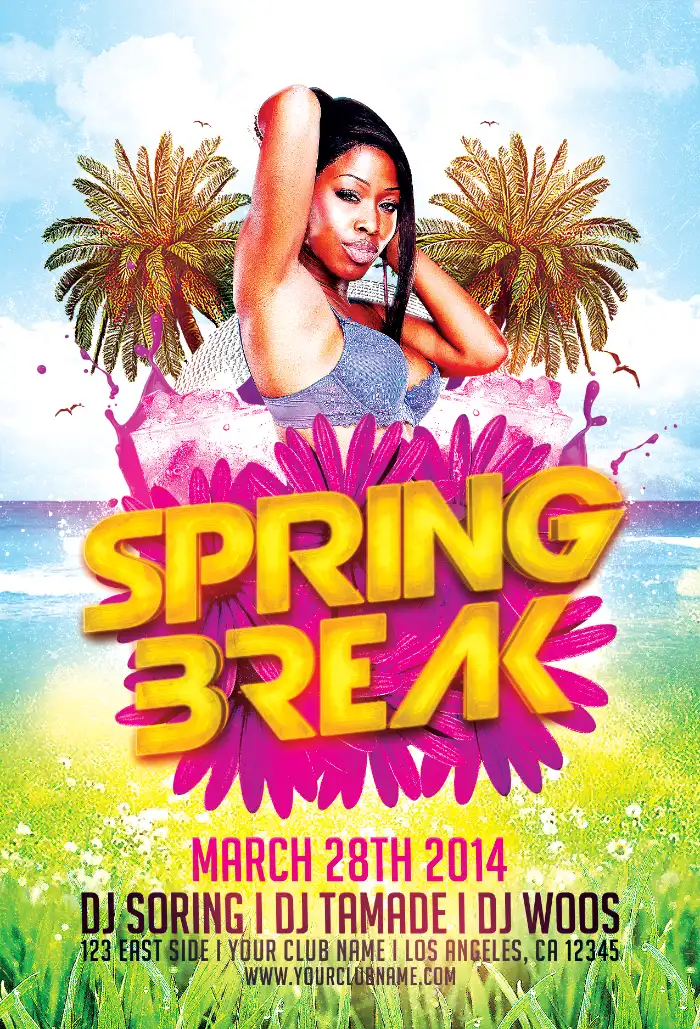 Spring Break Party Flyer Template