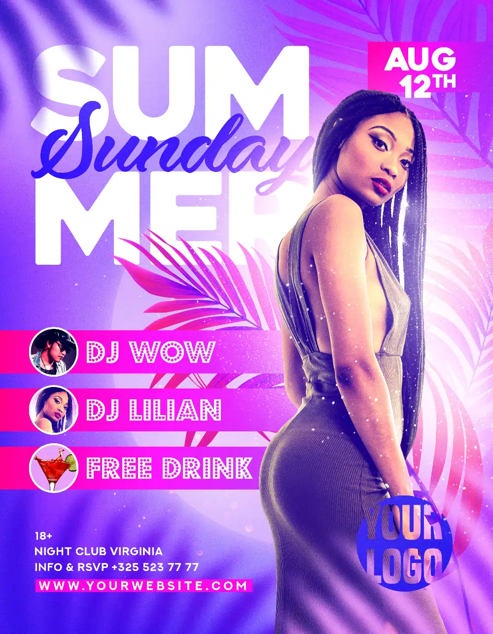 Free Summer Sunday Party Flyer Template