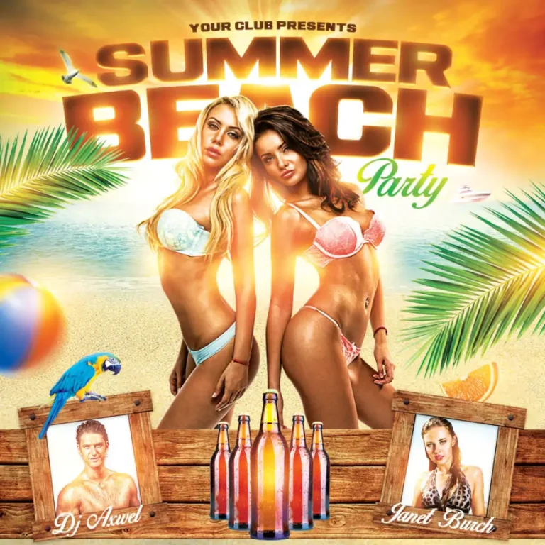 Tropical Summer Beach Party Free Instagram Post Template